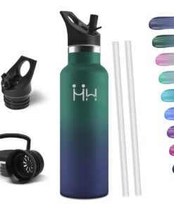 HoneyHolly Edelstahl Thermosflasche 750ml BPA-Frei Auslaufsicher mit Strohhalm