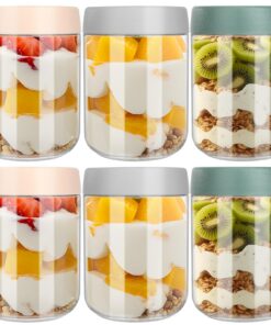 6 Stück Overnight Oats Gläser, Luftdichte Schraubdeckel, perfect für Healthmeal vor Abendschlaf einräumen, Gläser ideal