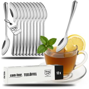 COM-FOUR® 12 Stilvolle Teelöffel aus rostfreiem Stahl - Kaffeelöffel - 14 cm (12 Stück) COM-FOUR® Rostfreie Teelöffel