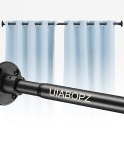 UIABOPZ Duschvorhangstangen, verstellbare Duschstange, robuste Duschstangen für Badezimmer, mattschwarz, 1 Stück