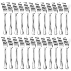 Hunnycook Tafelgabeln 24 Stück, 7.8inch Edelstahl, Perlengriff, Hochglanzpoliert & Spülmaschinenfest - Geeignet für Haus