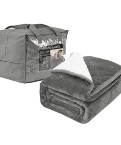 WOLTU Gewichtsdecke, Therapiedecke für Erwachsene, Anti Stress und flauschig, 11 kg 150 x 200 cm, Grau Global Recycled S