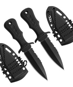 **2PCS Neck KnifeMesser Outdoor für Outdoor-Nutzer zur Selbstverteidigung aus Edelstahl mit Kunststoffscheide und Kugel