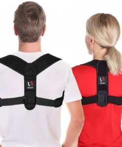 Schiara Haltungskorrektur Stütze für Frauen und Männer: Komfortable Verstellbare Rückenstütze mit Halsbeugung 20x50 cm