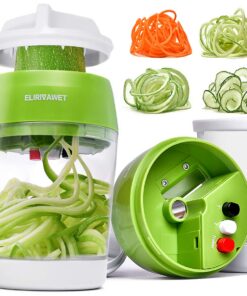 5 in 1 Hand Spiralschneider mit Behälter für Gemüsespaghetti Zucchini Karotten Gurke Kürbis