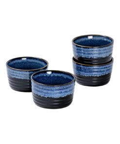 UNICASA Soufflé Förmchen & Creme Brulee Schälchen - Porzellanauswahl für Muffins & Backen,/blau, 4 Stück, 240 ml x 4
