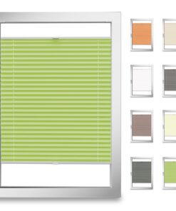 StoffTex Plissee I zum Bohren I Jalousie für Fenster & Tür I Sonnenschutz in der Glasleiste I 34 Farben I 131-230 cm