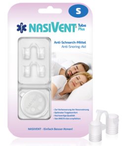 NASIVENT Tube Plus (S) - 2er-Set Nasendilatatoren aus Silikon – für Schnarcher & Atmungs Probleme – mit Aufbewahrungsbox
