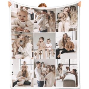 Bemaystar Personalisierte Decke mit 9 Fotos – Perfektes Geschenk für Frauen, Männer, Paare & Freunde – Valentinstag, Geb