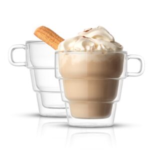 JoyJolt Doppelwandige Kaffeebecher - isoliert - für den Arbeitsplatz - 16 oz - elegant - 2er Set