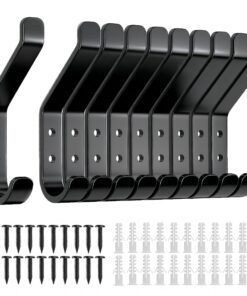 10-Stück Metall Garderobenhaken Schwarz 10CM zum Schrauben für Schlafzimmer Wohnzimmer