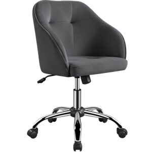 Yaheetech Homeoffice Stuhl, höhenverstellbar Drehstuhl für Arbeitszimmer und Schlafzimmer, komfortable Samtbehaรอง, bela