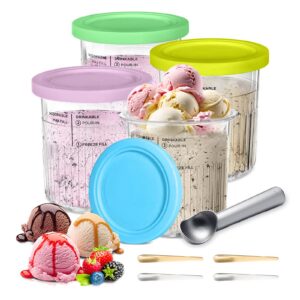 Ninja CREAMi Deluxe Ersatz Behälter 24 oz + Eisportionierer 4 Stück Spülmaschinenfest