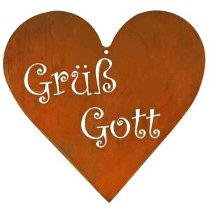Rostikal Grüß Gott Türdeko 22 x 21 cm Vintage Haustür Deko