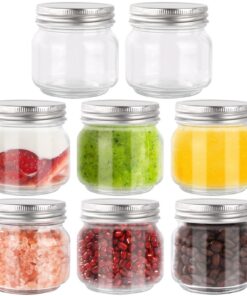 Einmachgläser 250ml mit Schraubdeckel für Overnight Hafergläser und Mealprep, 8stk., Schraubgläser mit Deckel für Eingel