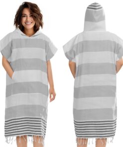 JEMIDI Schnelltrocknender Surf Poncho Damen Herren - Leichtes Umziehhilfe Handtuch für Strand Surfen Sauna