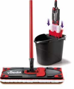 Vileda Ultramax Care Sensitive - Hygienisch für empfindliche Parkettböden - Eimer mit Auswringfunktion & PowerPresse