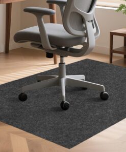 Büro Stuhl Unterlage Dunkelgrau, Kratzschutz, Wasserfest, 90 x 120 cm, für Bürostühle und Homeoffice (Schwarz)