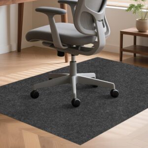 Büro Stuhl Unterlage Dunkelgrau, Kratzschutz, Wasserfest, 90 x 120 cm, für Bürostühle und Homeoffice (Schwarz)