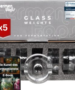 Fermentiergewichte 5er Set | Für Sauerkraut Kimchi Kefir | Lebensmittelecht Glas optimale Größe