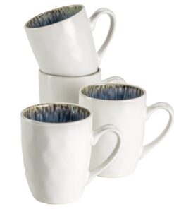 MÄSER Frozener Kaffeebecher, 4er Set - Blau, Steinzeug, moderne Vintage Optik für Kaffeeservierungen | MÄSER Frozener K