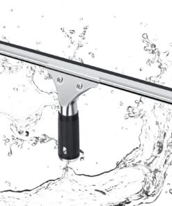 Kasanni Profi Edelstahl Fensterwischer 30cm Schwarz Duschabzieher Badezimmer Fensterreinigung (A) Kasanni Edelstahl Fe