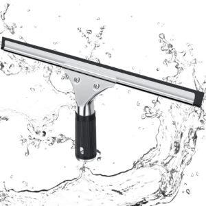Kasanni Profi Edelstahl Fensterwischer 30cm Schwarz Duschabzieher Badezimmer Fensterreinigung (A) Kasanni Edelstahl Fe