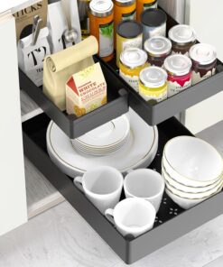 HASA Küchenschrank Schublade Ausziehbar Nano-Klebefolie Schwarz 3 Packs Küchenbereich Bad