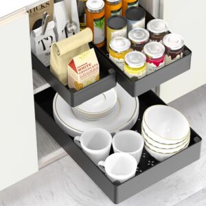 HASA Küchenschrank Schublade Ausziehbar Nano-Klebefolie Schwarz 3 Packs Küchenbereich Bad