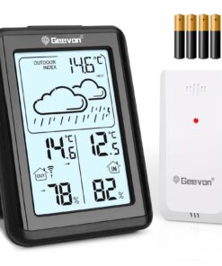Geevon Wetterstation Funk mit Außensensor - einfache Bedienung & präzise Wettervorhersage für den täglichen Gebrauch (24
