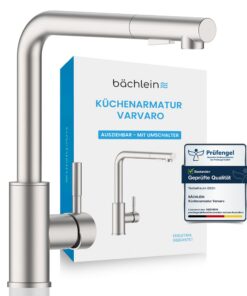 Bächlein Küchenarmatur Varvaro - 360 Grad schwenkbar - Edelstahl - Kochbereich - Einfach reinigen - Einhand-Spültischbat