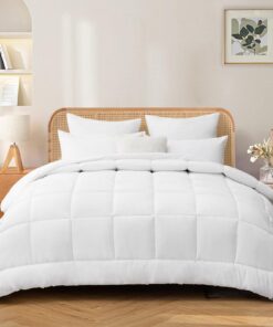 RUIKASI Atmungsaktive Bettdecke 240x220 cm - Ganzjahresdecke 300GSM, 4 Jahreszeiten, Steppdecke 220x240 cm, oberes Bett,