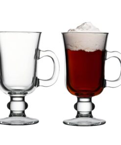 Irische Kaffeetassen aus Glas für Cappuccino und Heißschokolade mit Grifffunktion | Irische Kaffeetassen aus Glas 2er-S