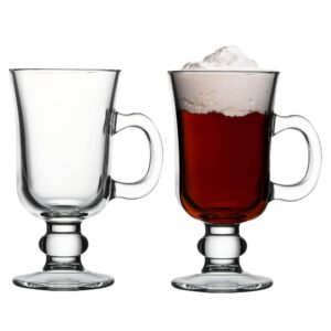 Irische Kaffeetassen aus Glas für Cappuccino und Heißschokolade mit Grifffunktion | Irische Kaffeetassen aus Glas 2er-S