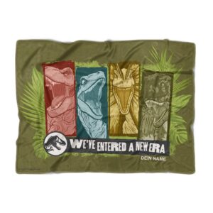 PICANOVA – Jurassic World Personalisierte Dinosaurier Plüschdecke – 150x100cm