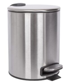 Harbour Housewares 5L gebürsteter Edelstahl Treteimer - Badezimmer-Mülleimer mit Deckel