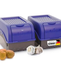 Novaliv Kartoffel Aufbewahrungsbox 2x mitel 5L | Frischhaltedose für Kartoffeln und Zwiebeln | Stapelbar Obst- und Gemüs