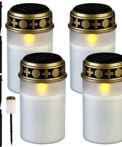 4er Pack Solar LED Grablicht Mit Erdspieß - Außenbeleuchtung für Garten und Terrasse, Deko-Licht für den Außenbereich, N
