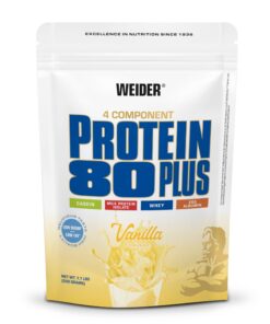 Weider Protein 80 Plus - Hoher Proteingehalt mit 80% Eiweiß - Cremige Shakes für Athleten - 500g Vanille