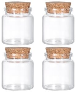 Lusofie 4 Stück Glasflaschen Mit Korken Für Küchengewürze Geschenke Party