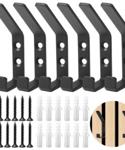 6er Set Doppelhaken für Akustikpaneele Schwarz 13mm - Kleiderhaken für Jacken Mäntel Hüte