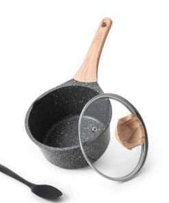 Kordisen 1,5L Antihaft Kasserollen Set mit Deckel und Granit-Beschichtung