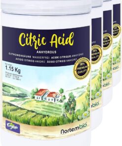 Nortembio Zitronensäure Reinigung - Vielseitig im Haushalt - Ohne Gentechnik - E-Book inklusive - 4 x 1,15 kg