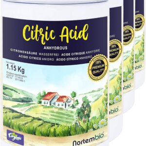 Nortembio Zitronensäure Reinigung - Vielseitig im Haushalt - Ohne Gentechnik - E-Book inklusive - 4 x 1,15 kg