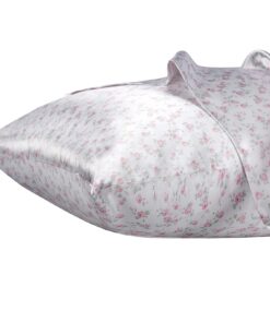 Lirex 2er Set Satin Kissenbezug 40x60cm, Weich wie Seiden Kopfkissenbezüge, Rosa Blumen OEKO-TEX Standard 100