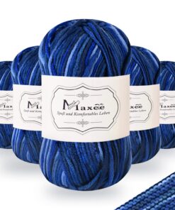 Maxee Handstrickgarn - Soft Acryl Garn zum Stricken und Häkeln (Meeresblau) - 5x50g GARN MIT GRS-ZERTIFIKAT