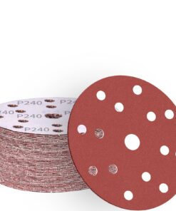 ALPXUXP Schleifpapier 150mm Klett 240 Körnung 15-Loch Profi für Rundexzenterschleifer (50 Stück)