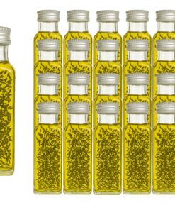 hocz 24x 100ml Gold Eckig Glasflaschen Schraubverschluss - leere Flaschen zum Befüllen Maraska