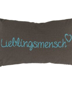 Otto B Kissen Lieblingsmensch, blauer Text & Reißverschluss, 100% Baumwolle, 30 x 50 cm, 300 g Füllgewicht #190273