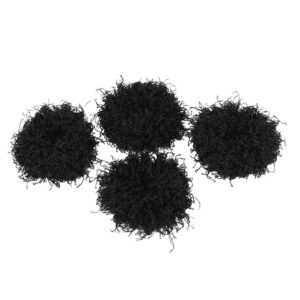 Sourcing Map Schwarz Nylon Haargummi Pferdeschwanz-Halter für Damen 4 Stück